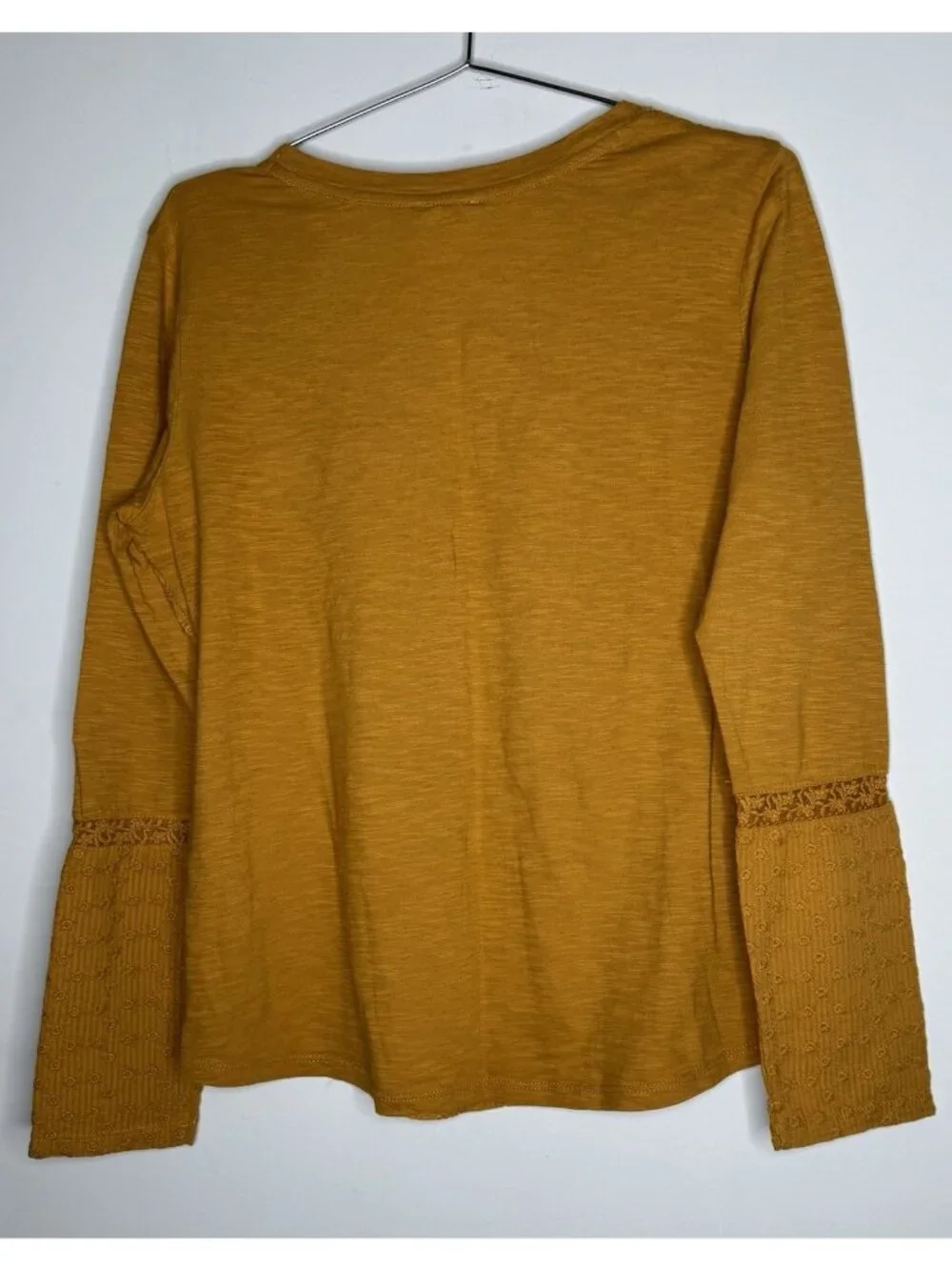 Anthropologie Eze Sur Mer Gold Piana Eyelet Top 100% Cotton Size L $78 NWT New